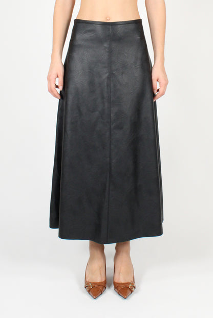 Faux Leather Midi Skirt