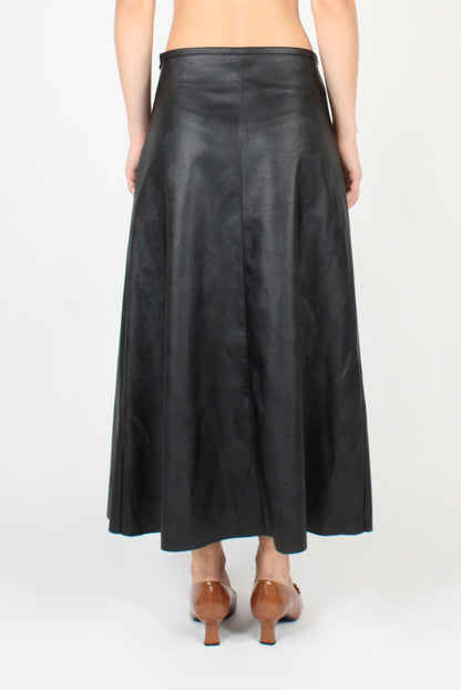 Faux Leather Midi Skirt