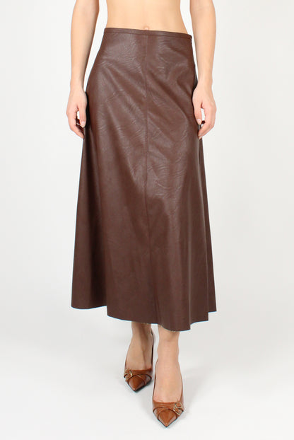 Faux Leather Midi Skirt