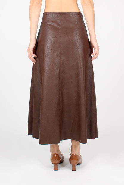 Faux Leather Midi Skirt