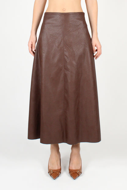 Faux Leather Midi Skirt