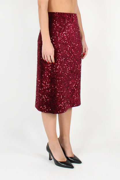 Velvet Sequin Midi Skirt