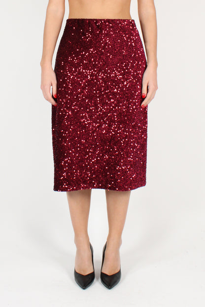 Velvet Sequin Midi Skirt