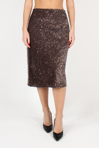 Velvet Sequin Midi Skirt