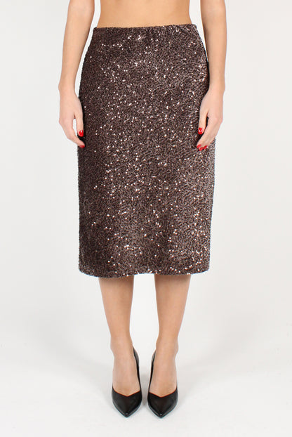 Velvet Sequin Midi Skirt