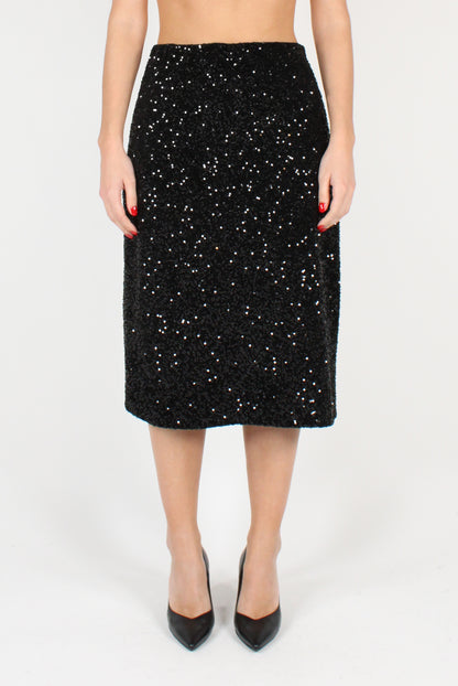 Velvet Sequin Midi Skirt