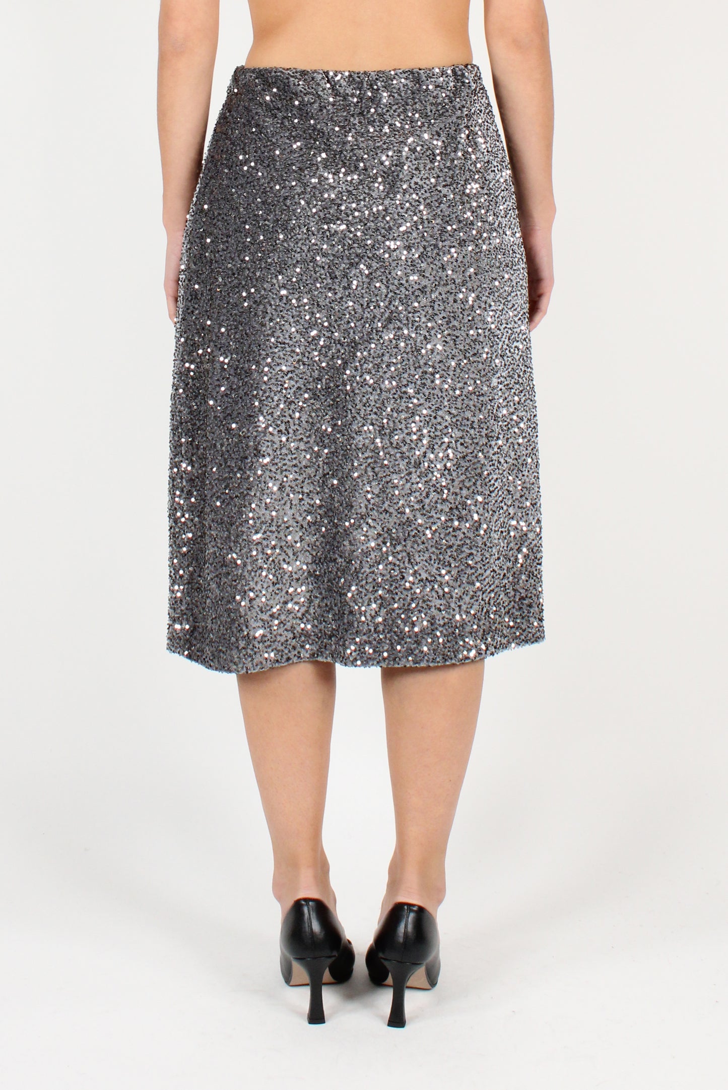 Velvet Sequin Midi Skirt