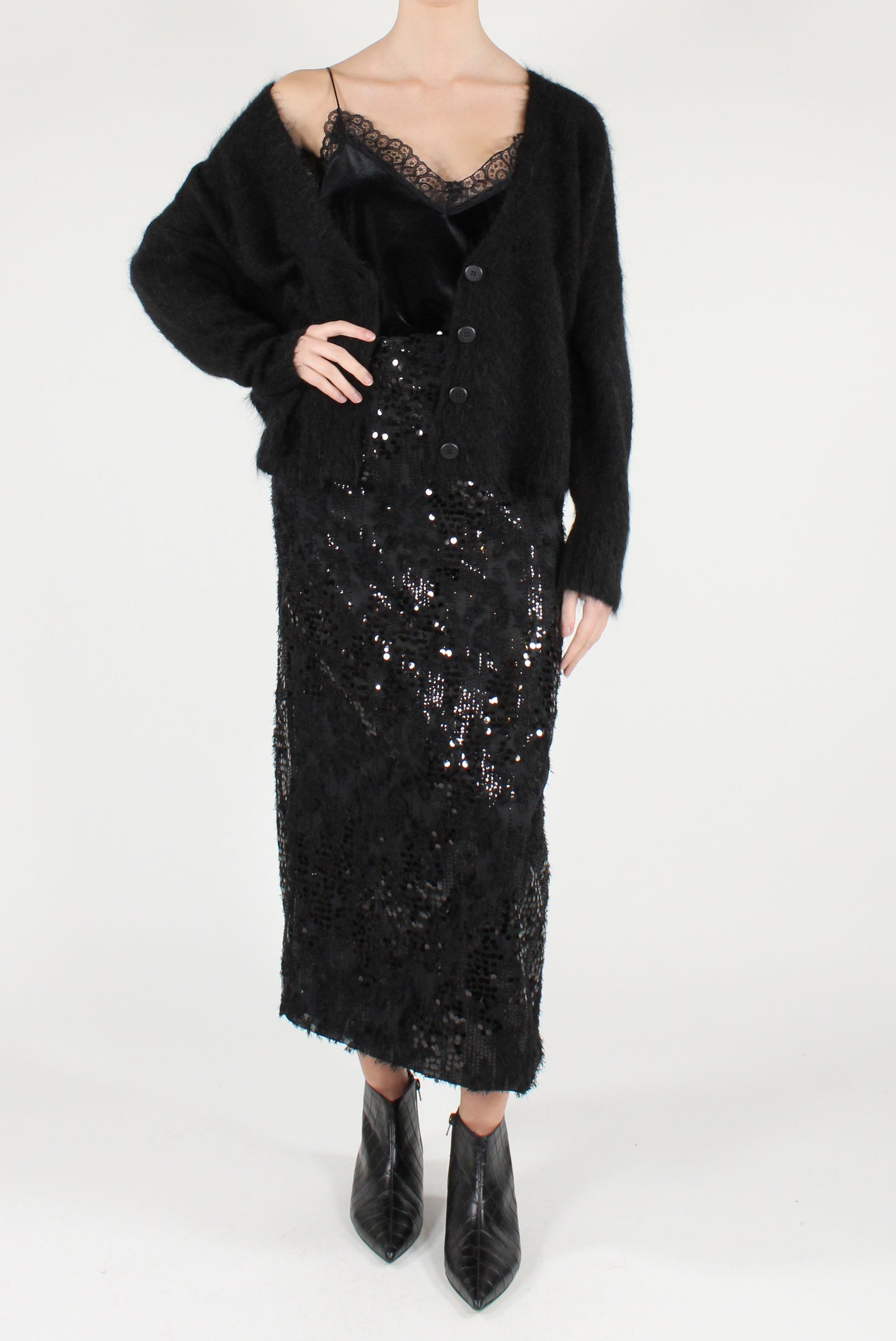 Gonna Lunga a Tubino con Paillettes