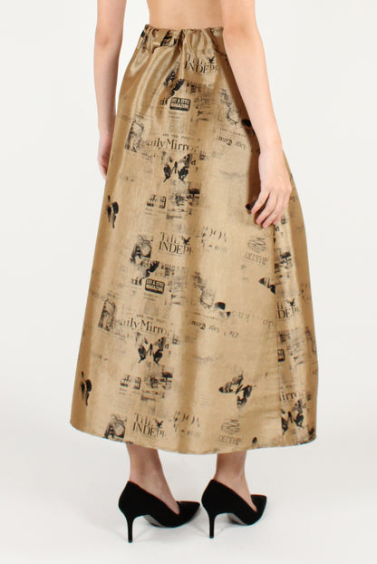 Gonna a Ruota Stampa Fantasia Giornali