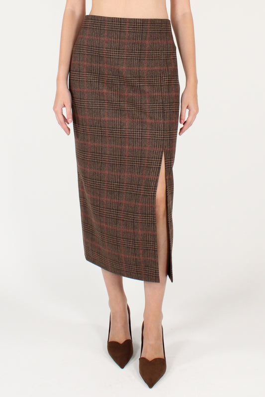 Gonna Midi a Tubino in Tartan