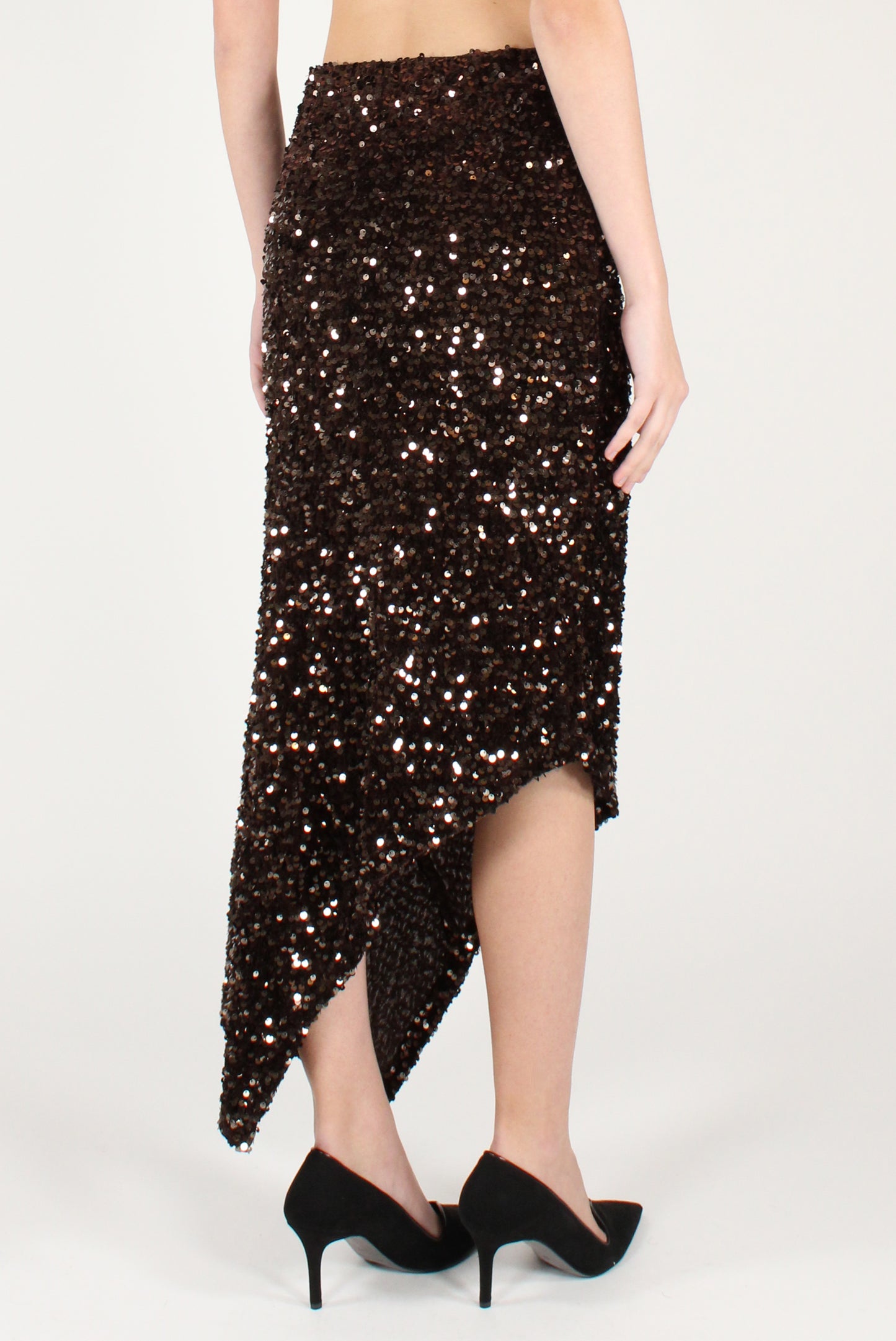 Gonna Asimmetrica in Velluto e Paillettes