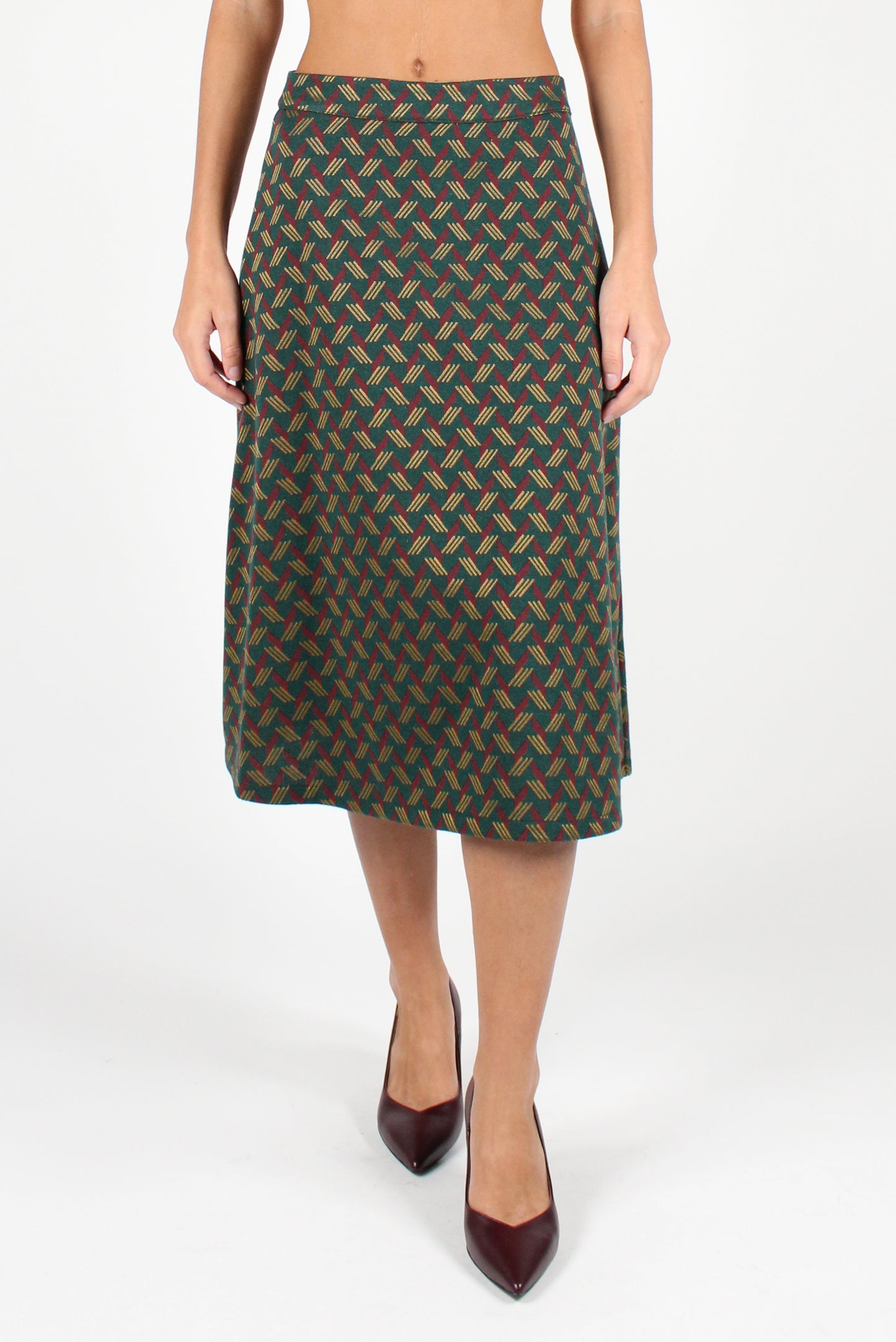 Geometric Print Midi Skirt