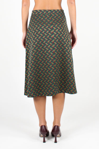 Geometric Print Midi Skirt