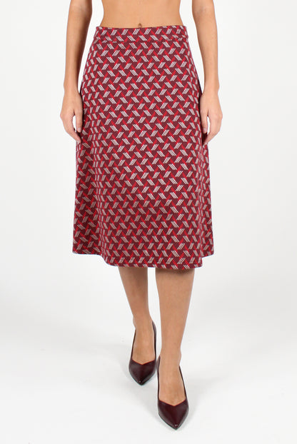 Geometric Print Midi Skirt