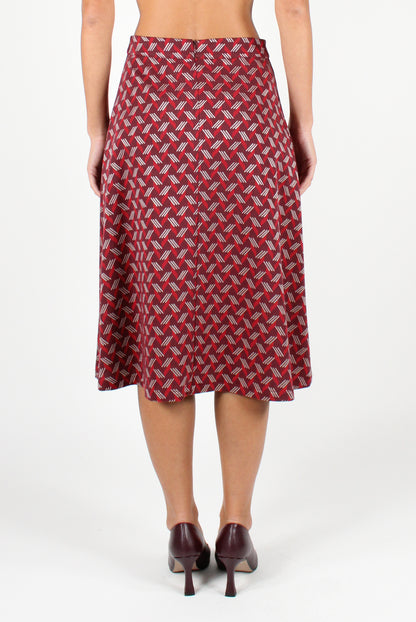 Geometric Print Midi Skirt