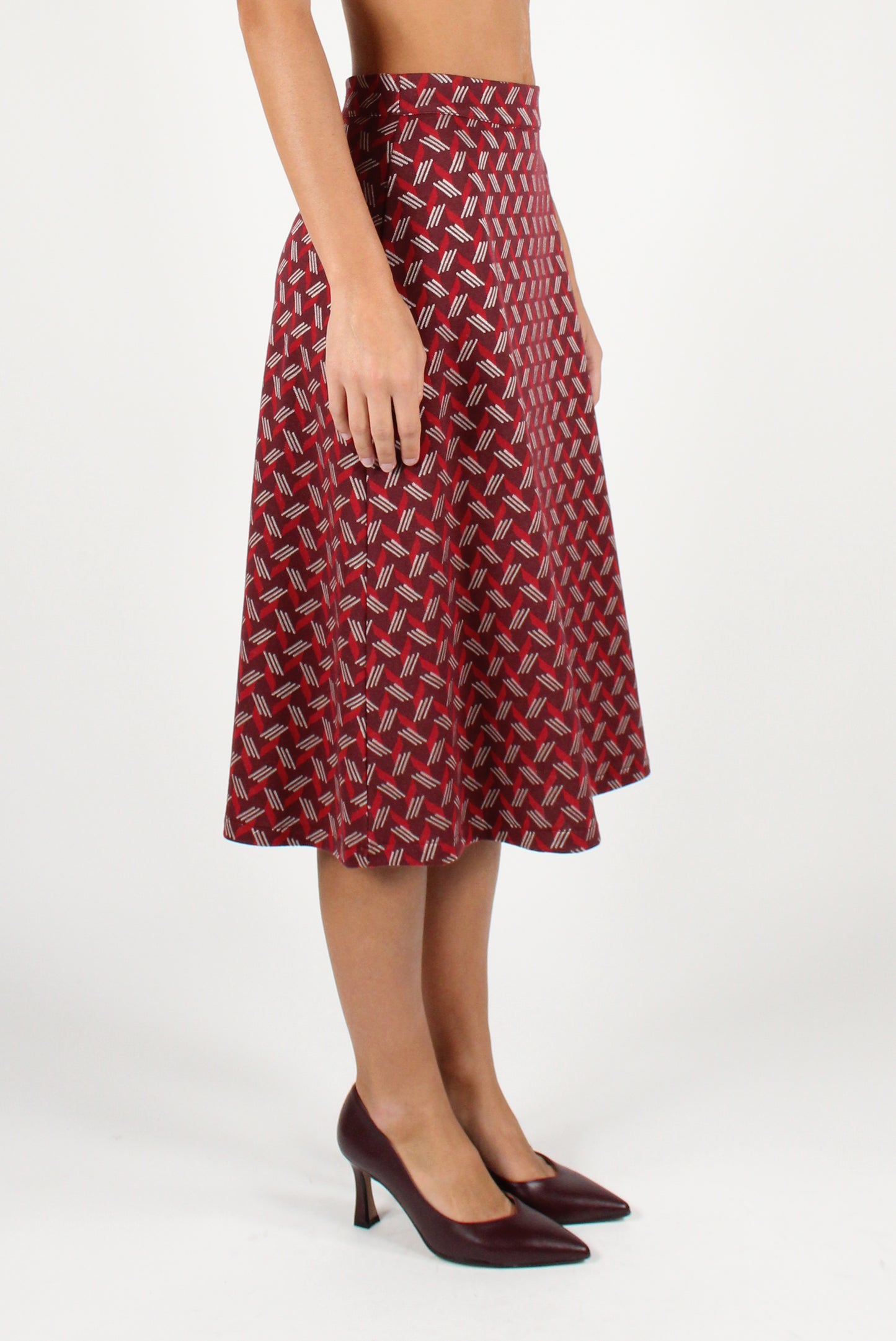 Geometric Print Midi Skirt