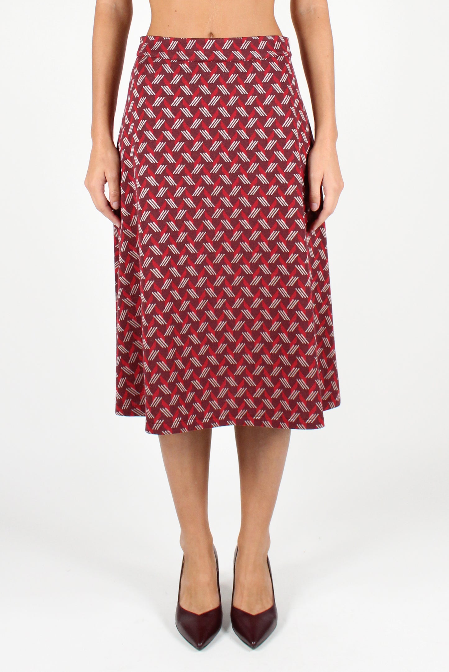 Geometric Print Midi Skirt