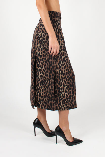 Animalier Circle Skirt with Slits