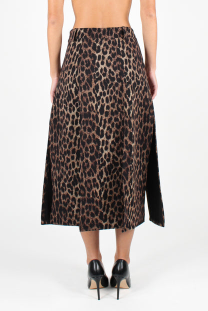 Animalier Circle Skirt with Slits