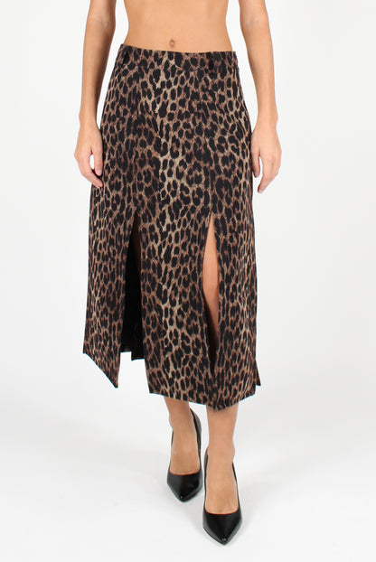 Animalier Circle Skirt with Slits