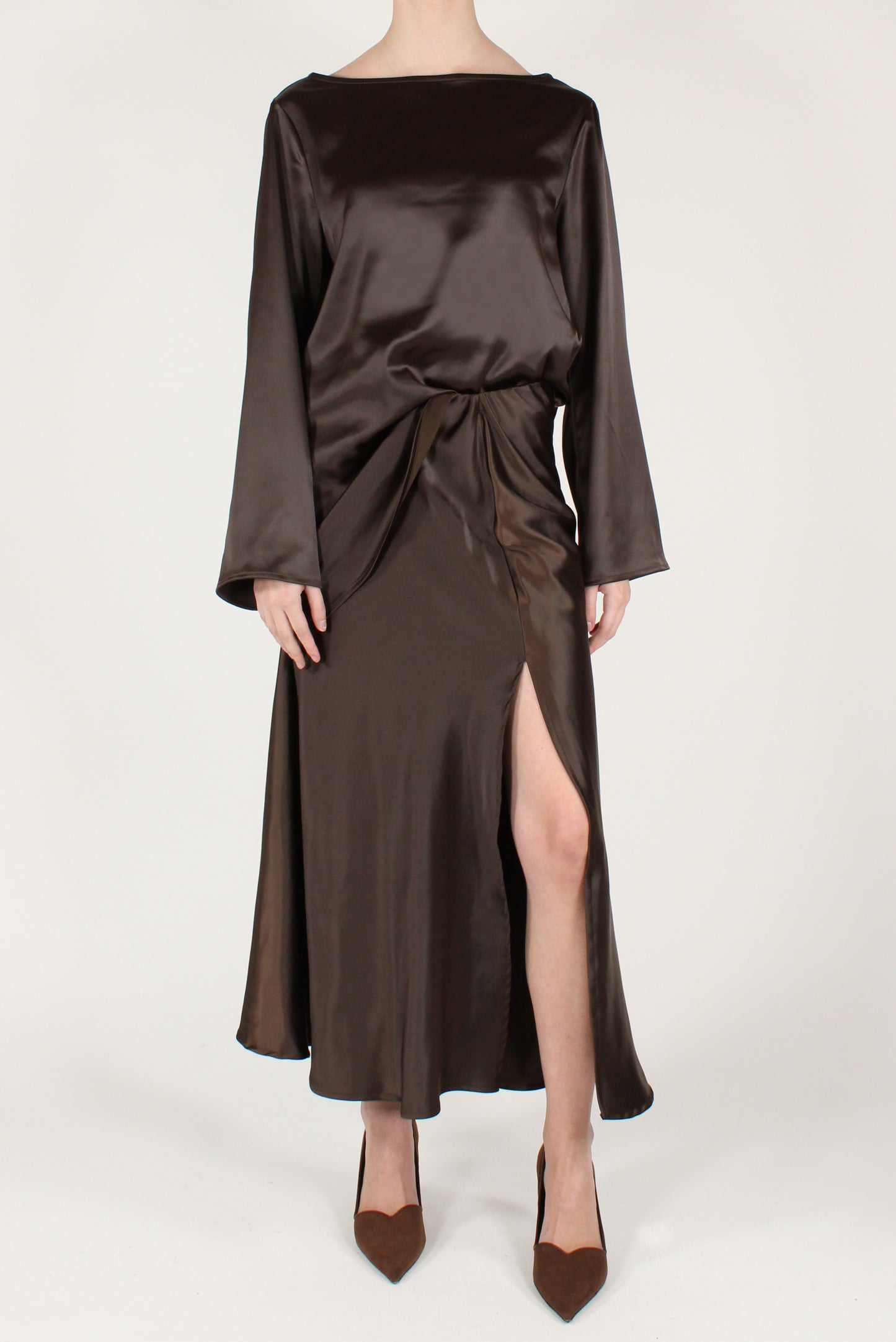 Blusa Asimmetrica in Satin