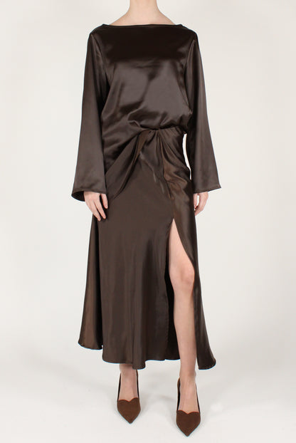 Blusa Asimmetrica in Satin