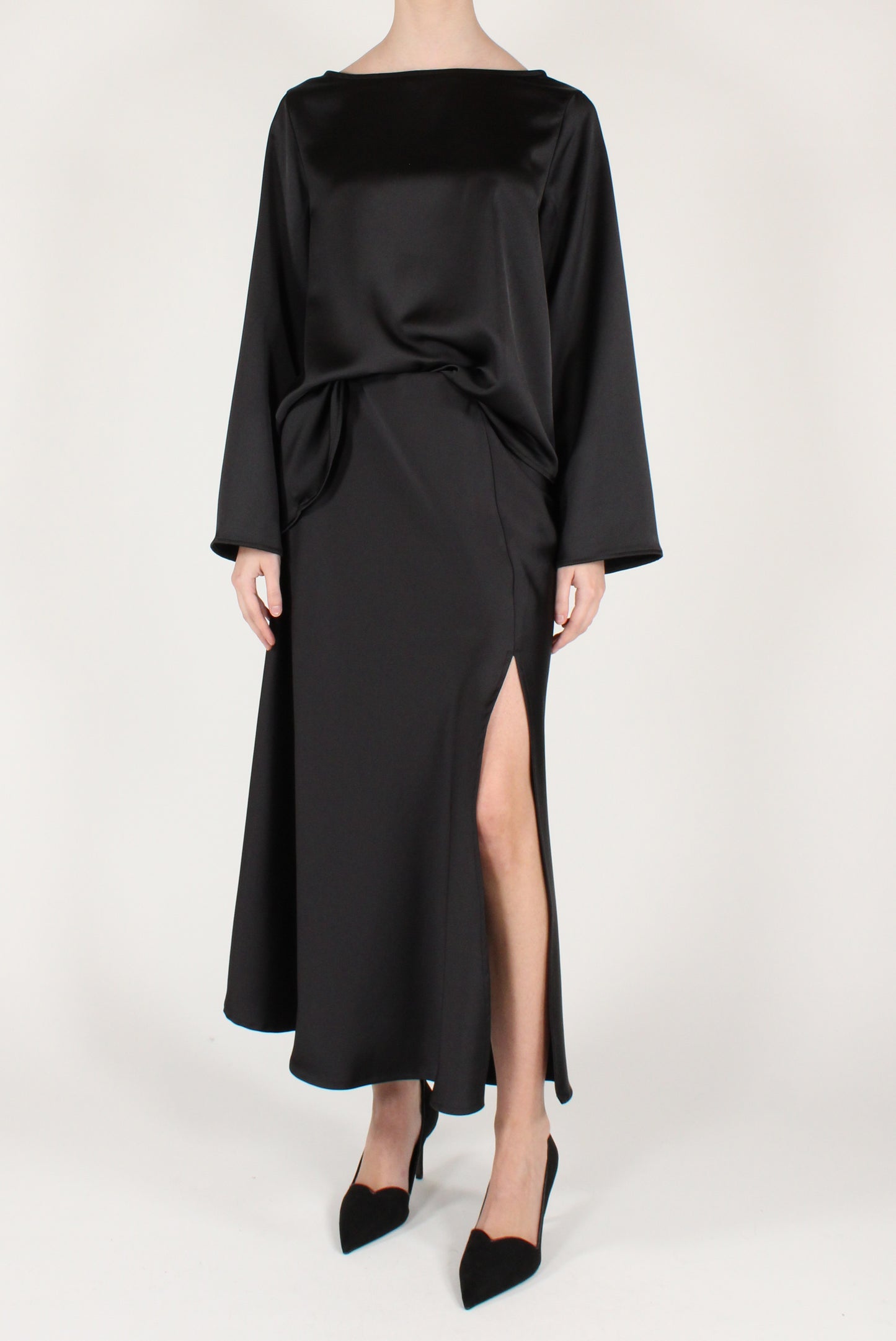 Blusa Asimmetrica in Satin