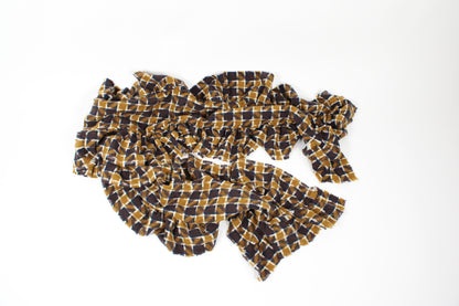 Checked Ruffle Scarf