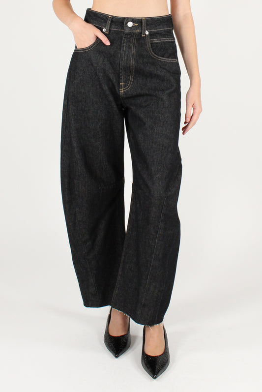 Jeans Balloon Cinque Tasche Cuciture a Contrasto