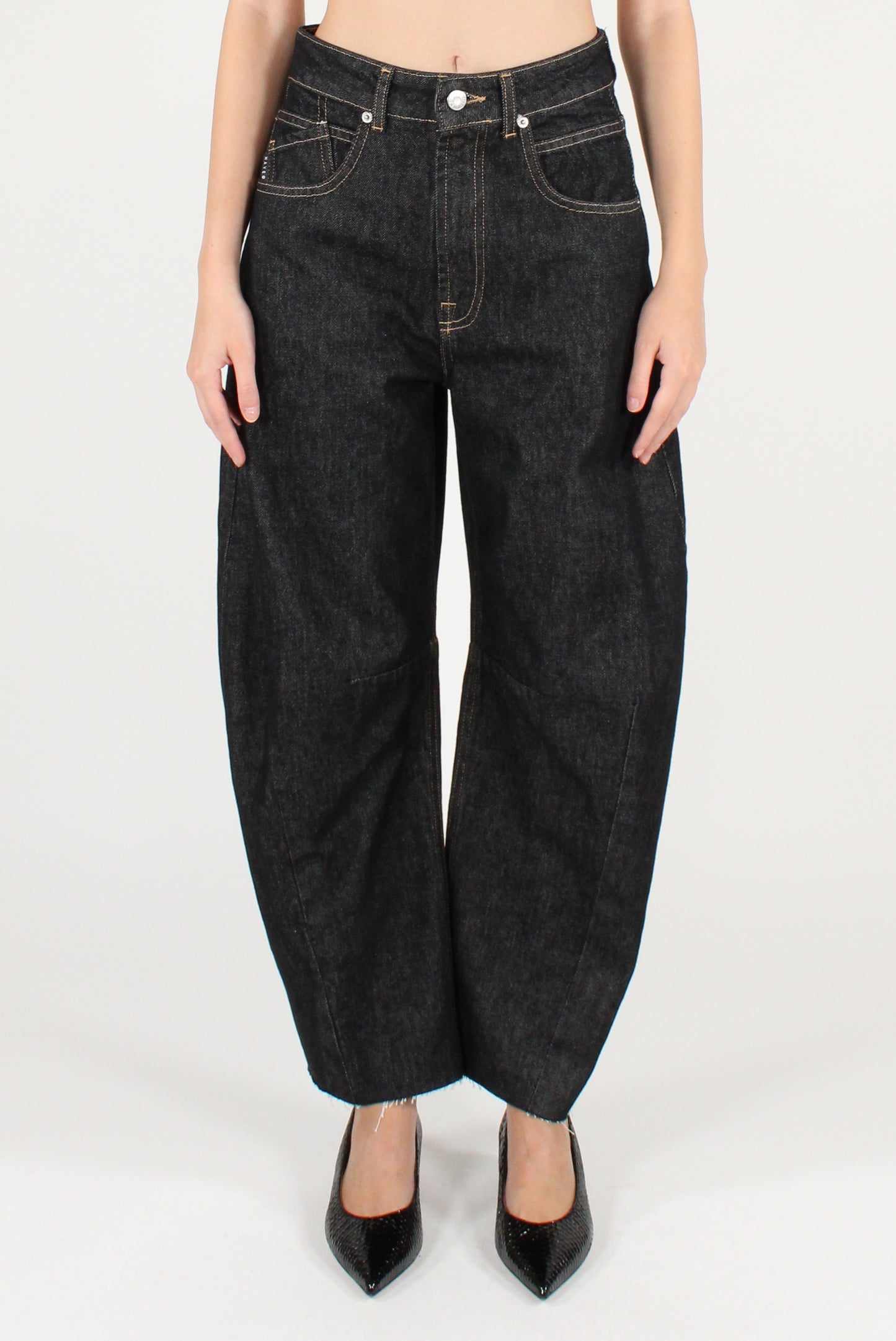 Jeans Balloon Cinque Tasche Cuciture a Contrasto