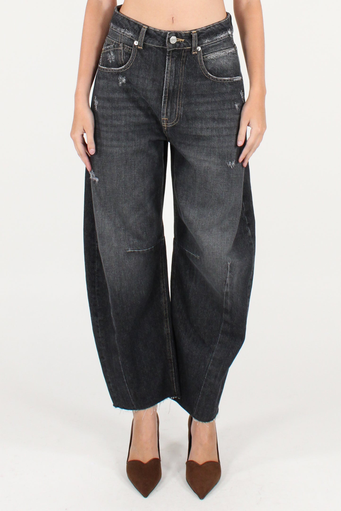 Jeans Balloon Cinque Tasche con Rotture
