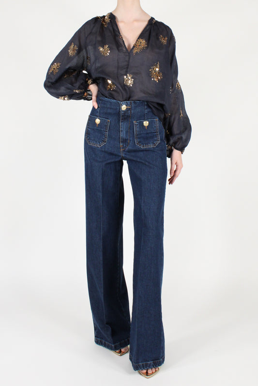 Jeans a Palazzo con Taschine
