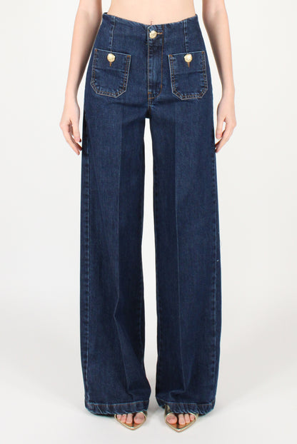Jeans a Palazzo con Taschine