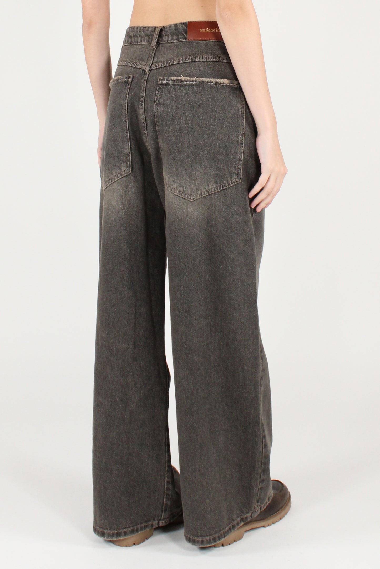 Jeans a Palazzo con Tasconi Délavé