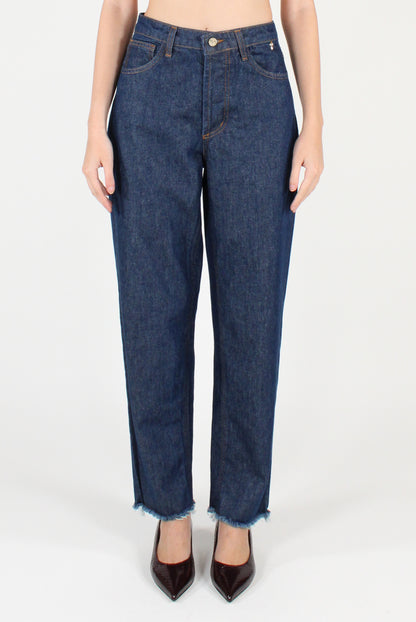 Jeans Cinque Tasche Orlo Taglio Vivo