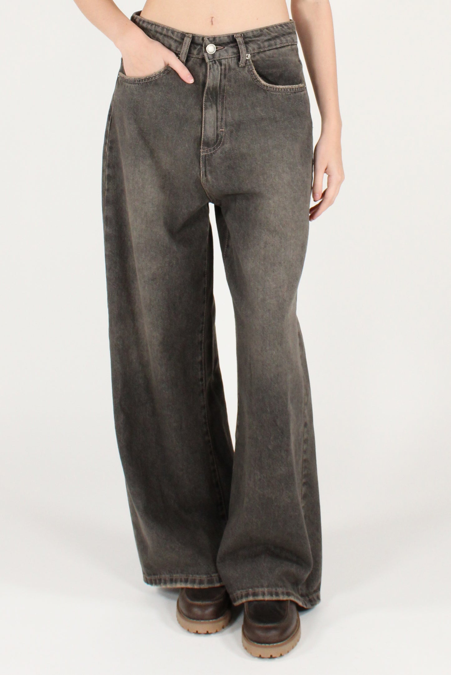 Jeans a Palazzo con Tasconi Délavé