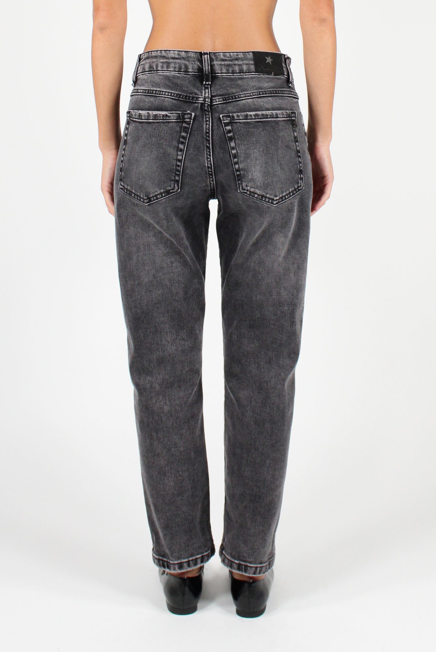 Cigarette Jeans with Faded Effect