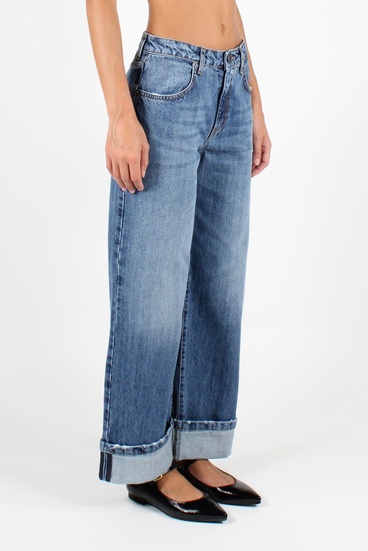 Straight Leg Jeans with Cuff