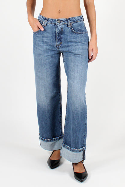 Straight Leg Jeans with Cuff