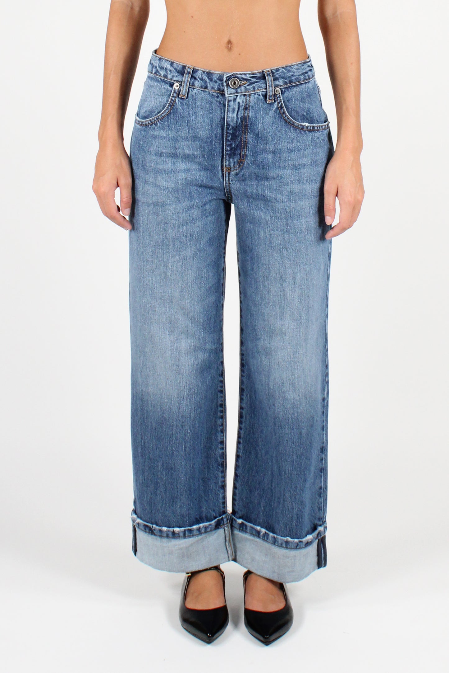 Straight Leg Jeans with Cuff