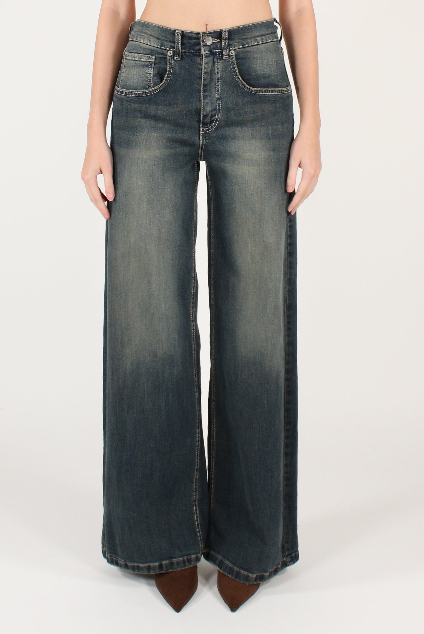 Jeans a Palazzo Délavé