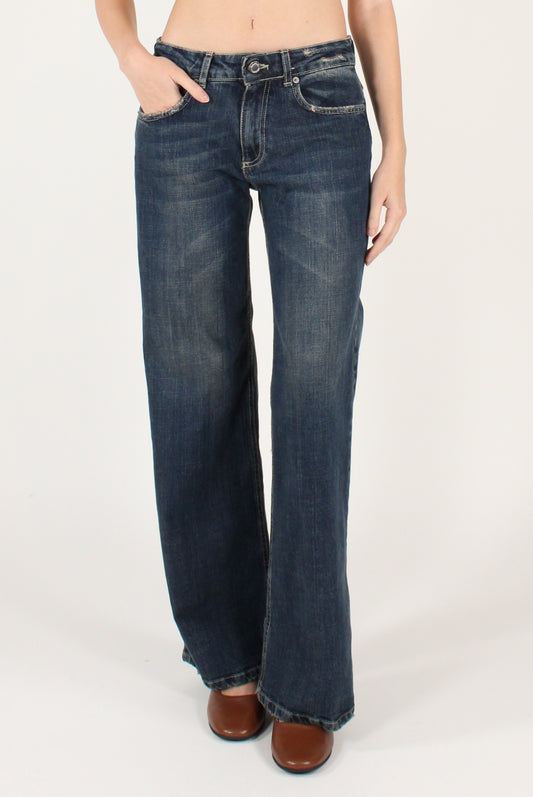 Jeans a Gamba Dritta a Vita Bassa