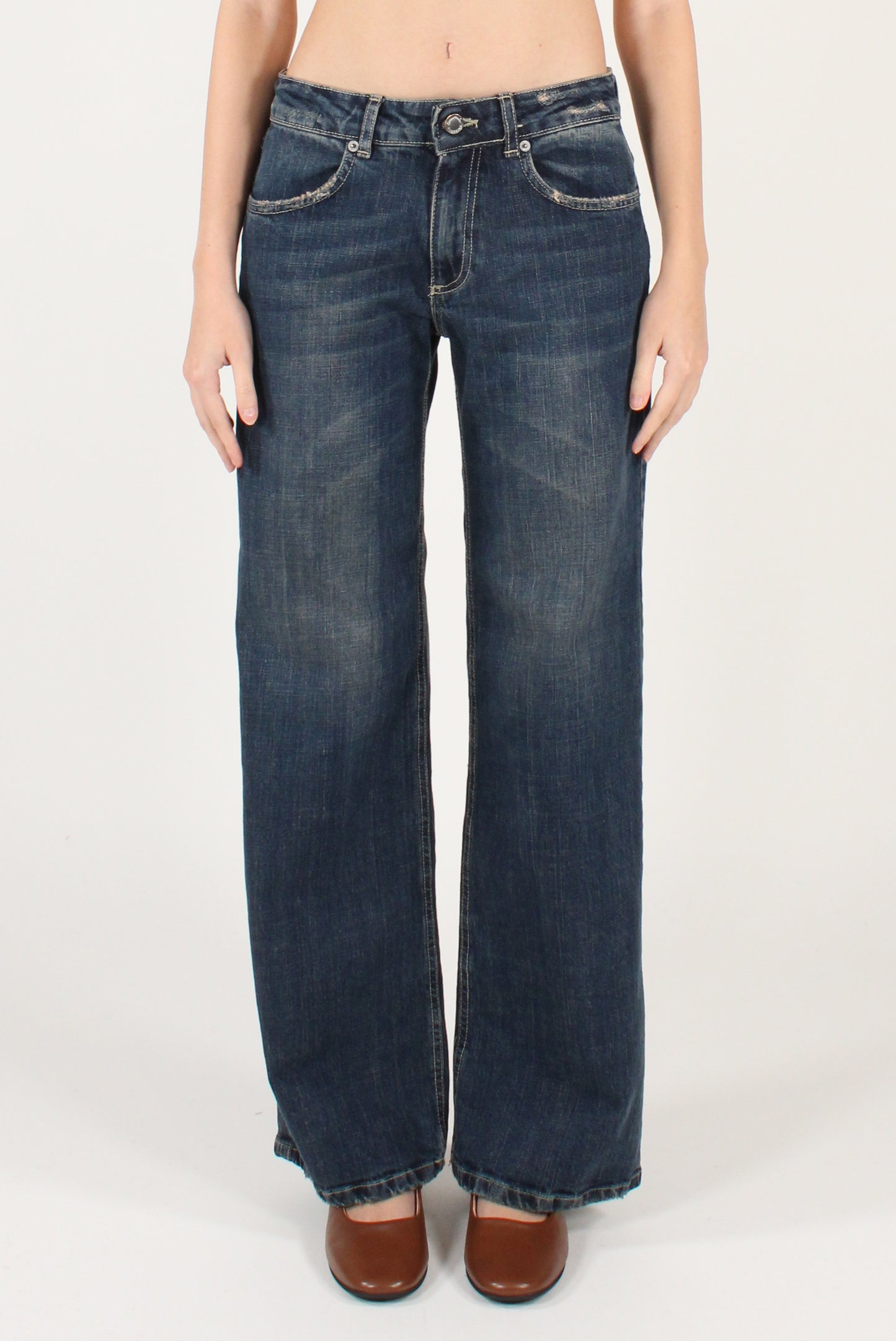 Jeans a Gamba Dritta a Vita Bassa