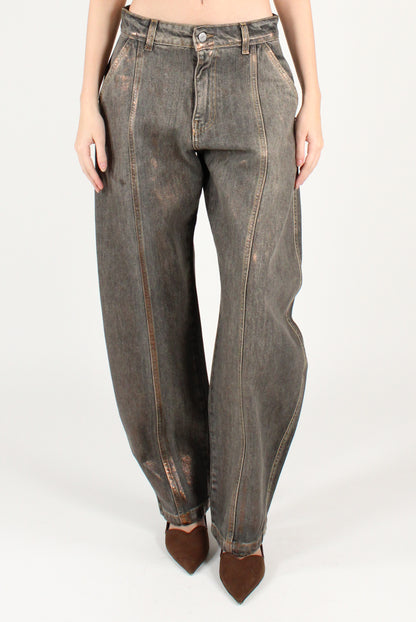 Jeans Balloon Spalmati Metallizzati