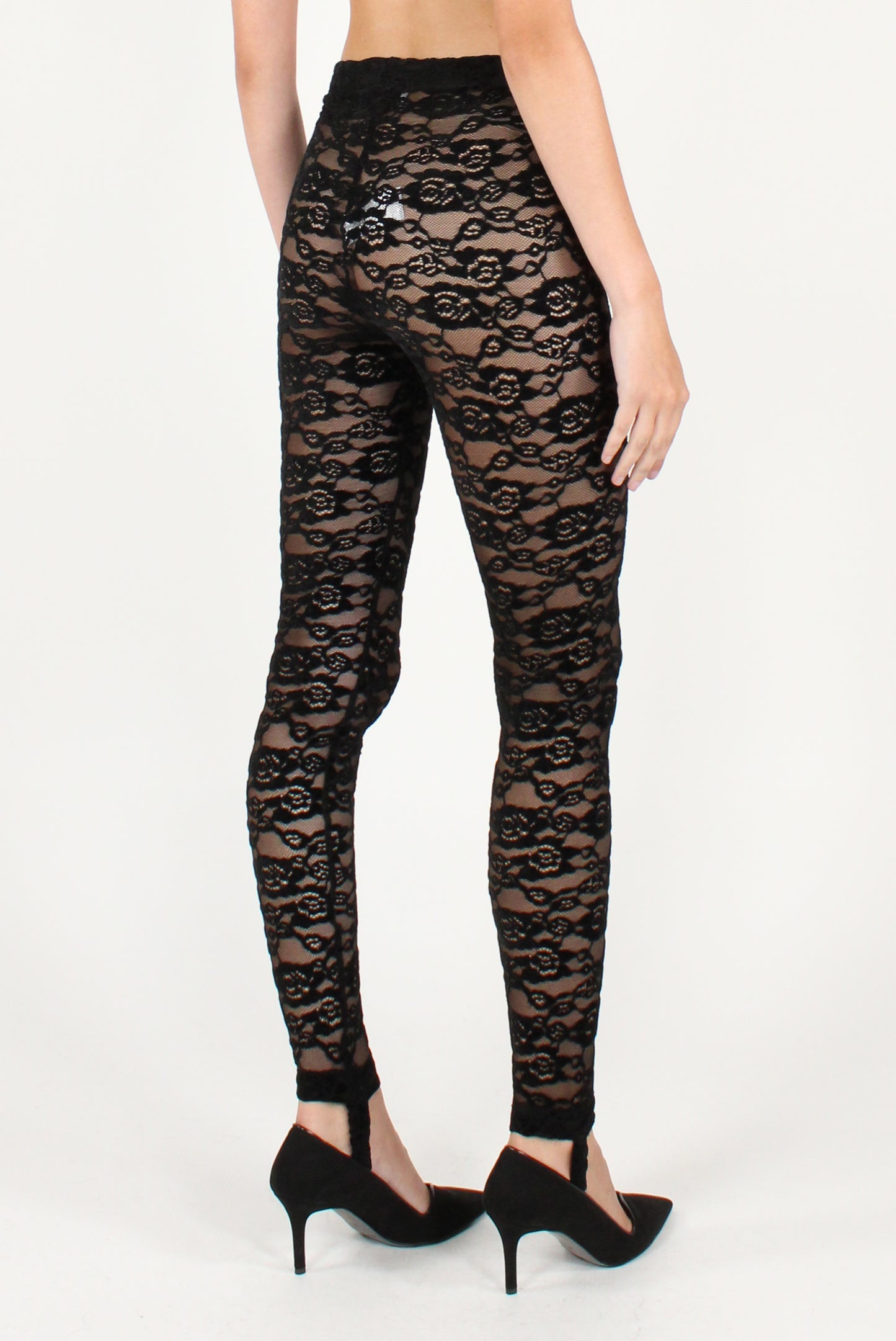 Leggings con Staffa in Pizzo