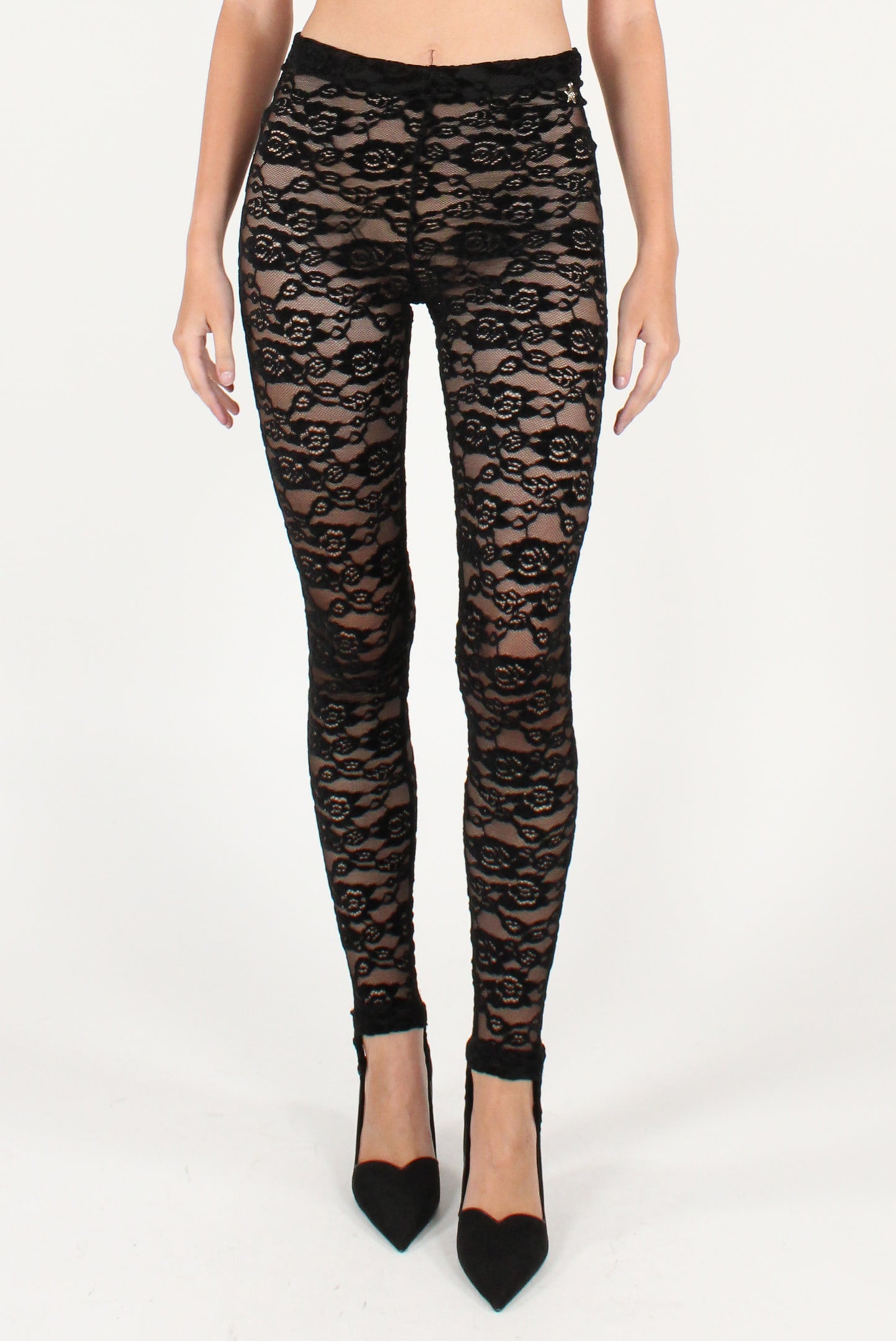 Leggings con Staffa in Pizzo