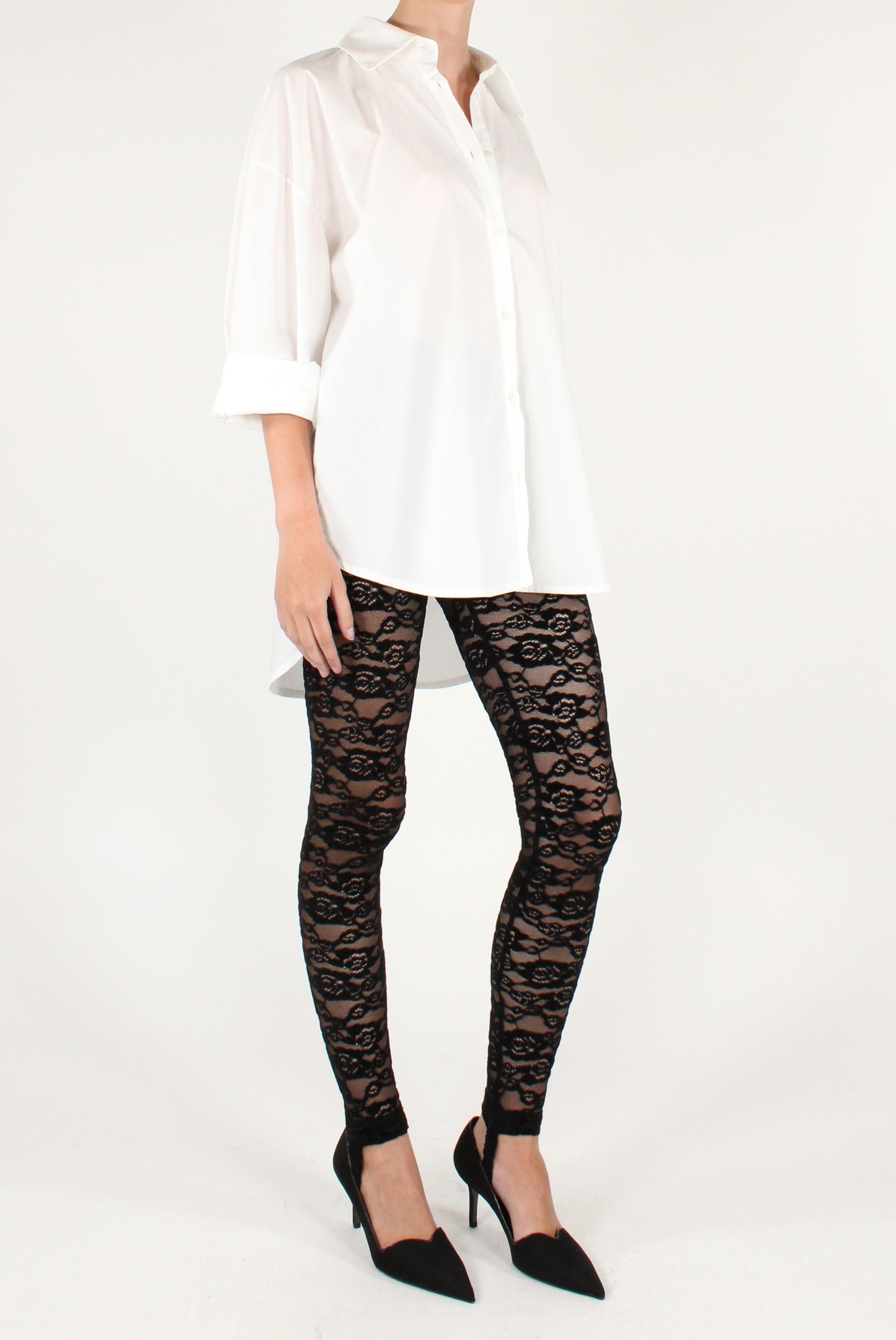 Leggings con Staffa in Pizzo