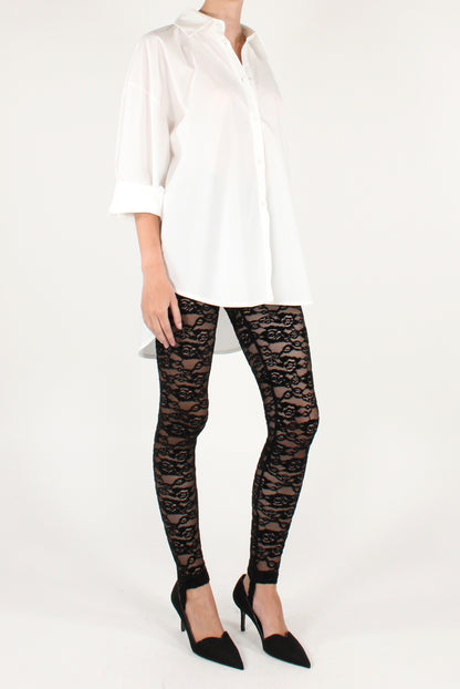 Leggings con Staffa in Pizzo