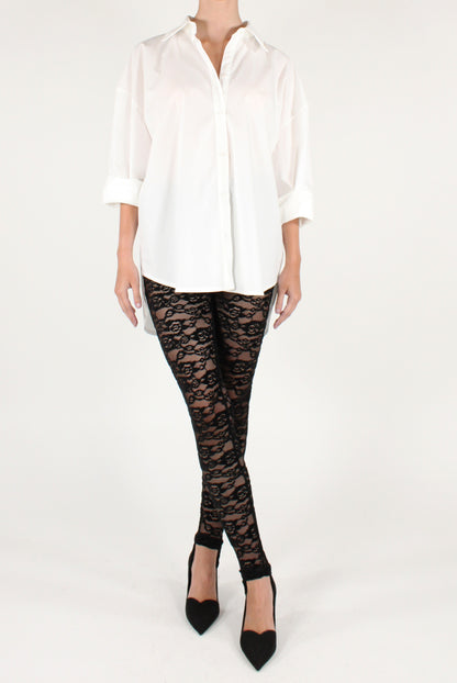 Leggings con Staffa in Pizzo