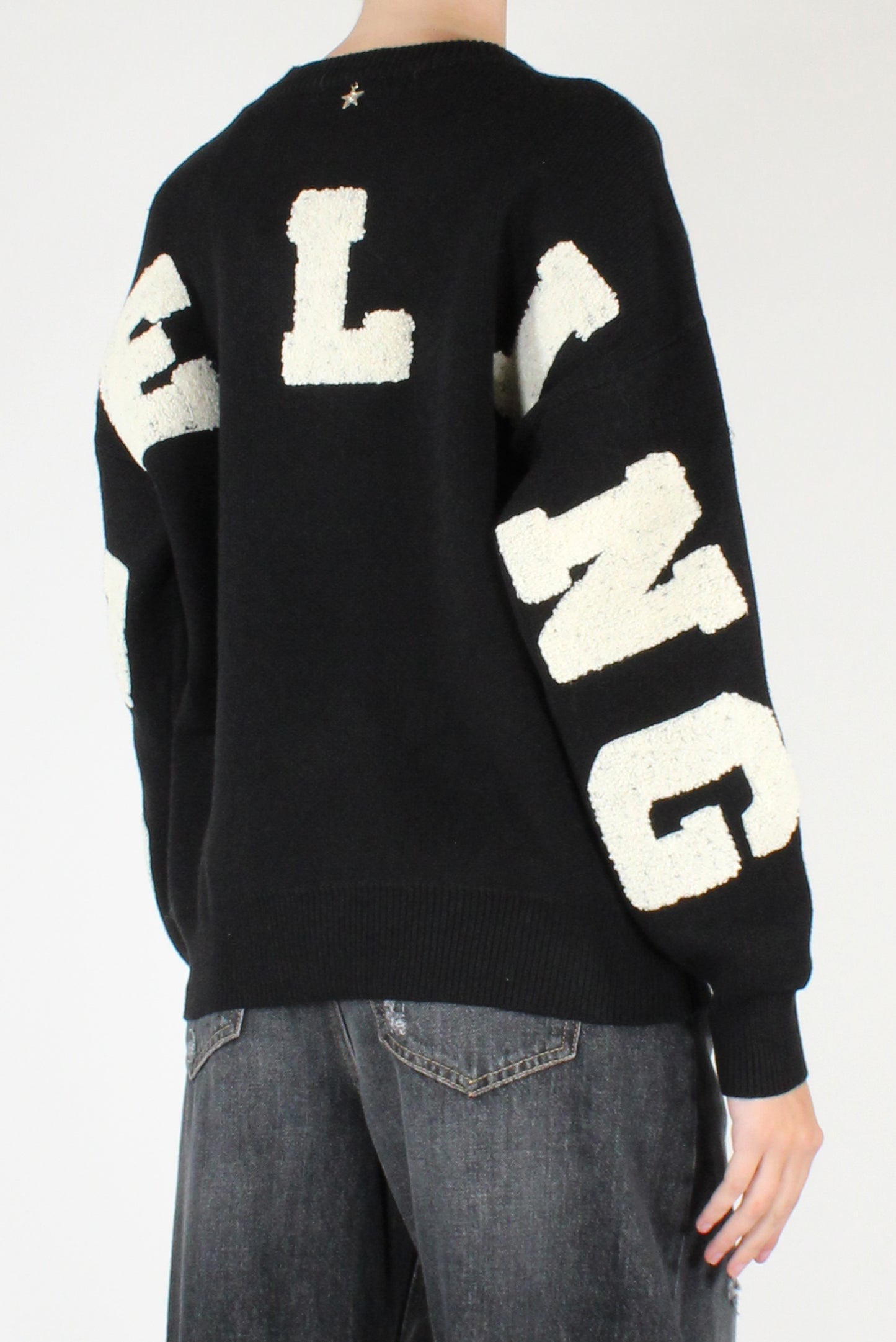 Maglione Over con Scritta "Feeling"